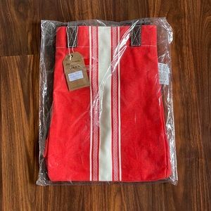 Maika canvas tote bag orange and white